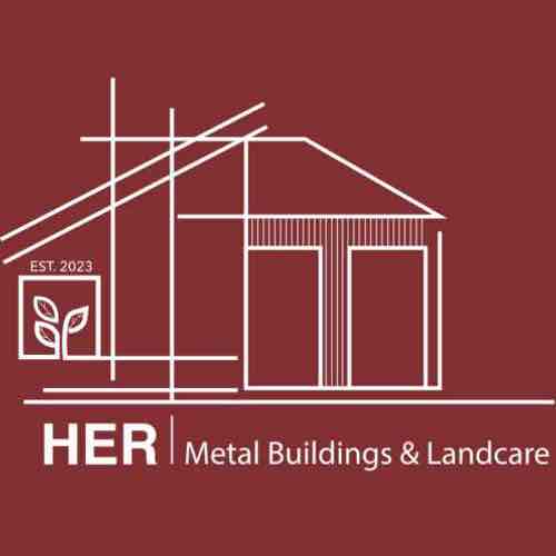 Her Metal Buildings & Landcare Logo