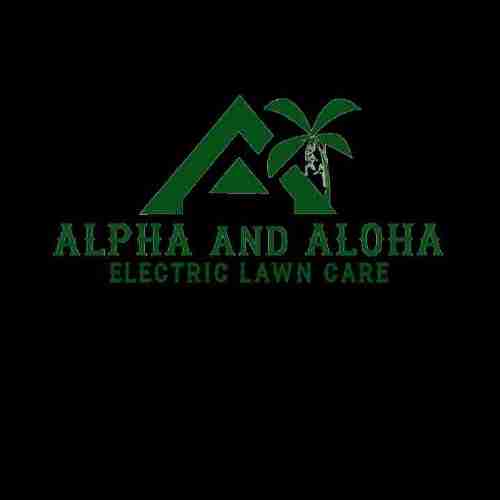 Alpha and Aloha Electric Lawn Care Logo